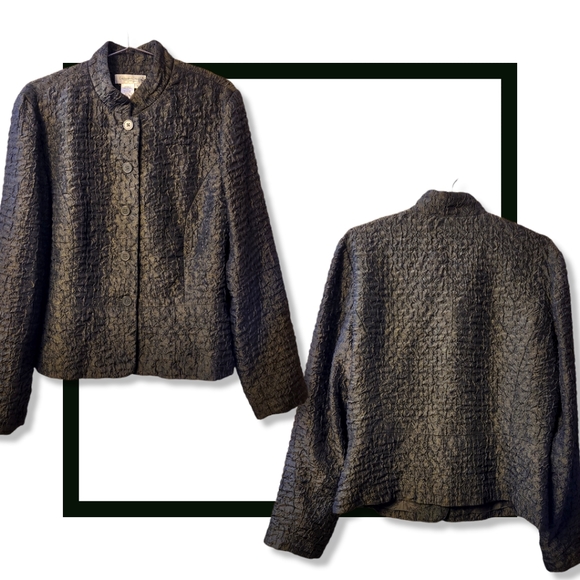 ✨ Vtg 90s Coldwater Creek Popcorn Jacket | M 💚 - Picture 2 of 7